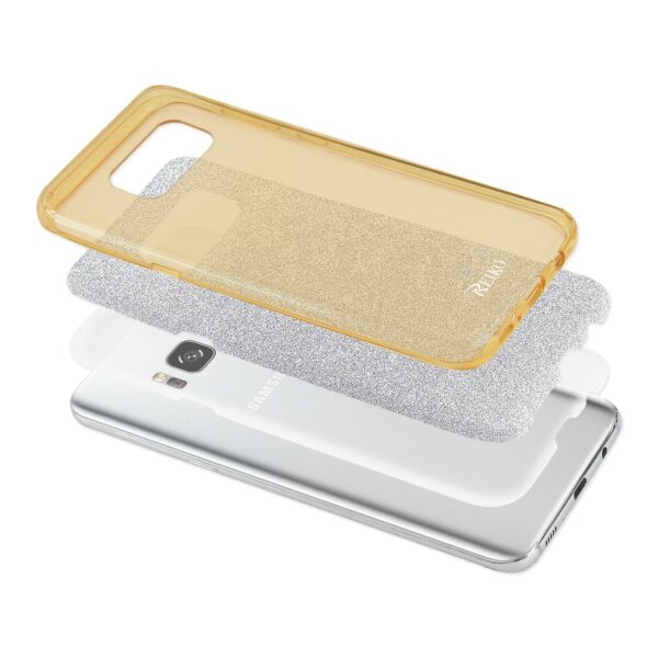 REIKO SAMSUNG GALAXY S8/ SM SHINE GLITTER SHIMMER LEOPARD HYBRID CASE IN GOLD - Image 3