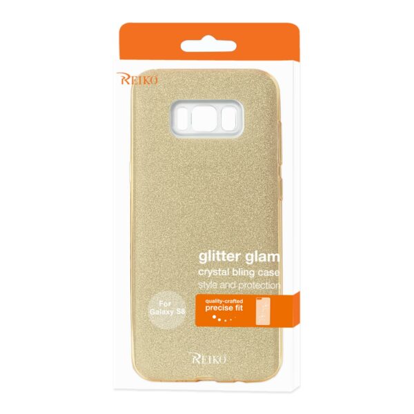 REIKO SAMSUNG GALAXY S8/ SM SHINE GLITTER SHIMMER LEOPARD HYBRID CASE IN GOLD - Image 4