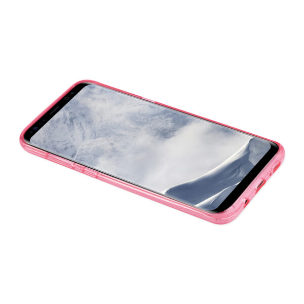 REIKO SAMSUNG GALAXY S8/ SM SHINE GLITTER SHIMMER STRIPE HYBRID CASE IN LINEAR PINK - Image 2