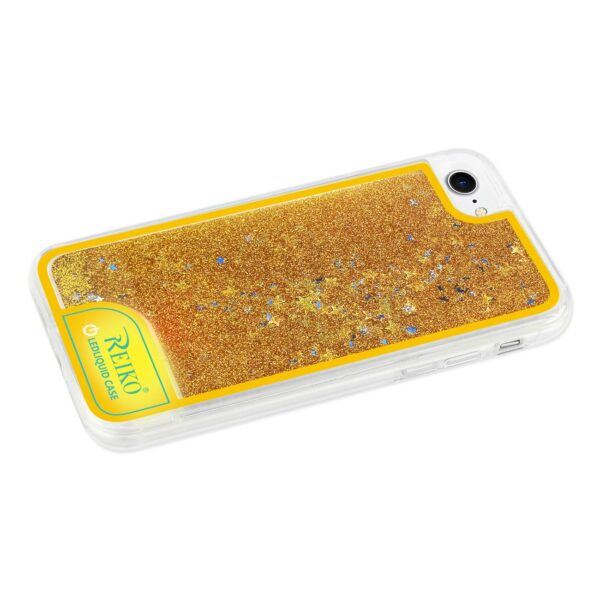 Reiko iPhone 7/8/SE2 Case With Flowing Glitter And Led Effect In Yellow - Image 2