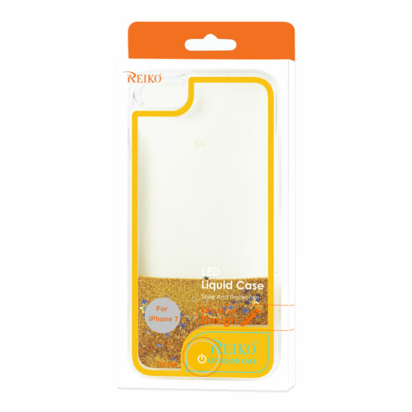 Reiko iPhone 7/8/SE2 Case With Flowing Glitter And Led Effect In Yellow - Image 4