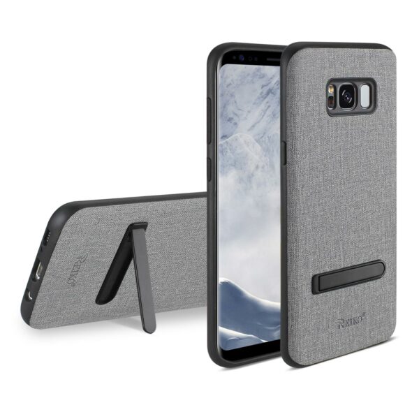 REIKO SAMSUNG GALAXY S8 EDGE/ S8 PLUS DENIM TEXTURE TPU PROTECTOR COVER IN GRAY - Image 2