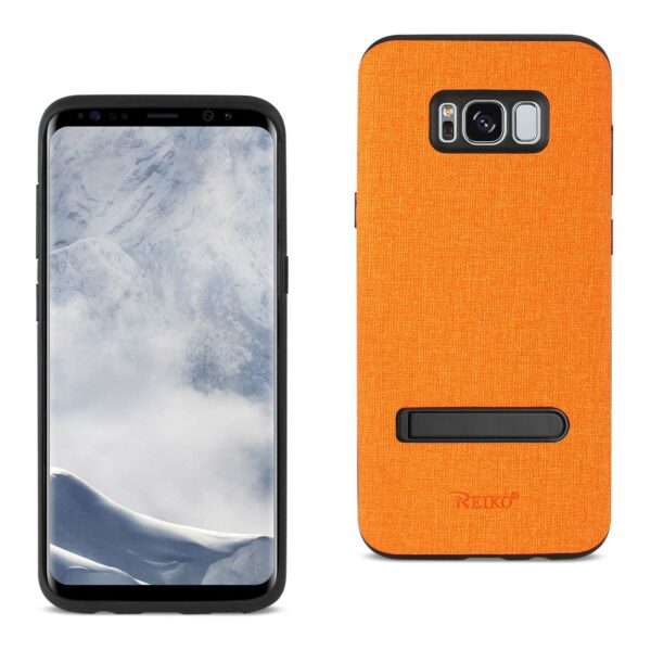 REIKO SAMSUNG GALAXY S8 EDGE/ S8 PLUS DENIM TEXTURE TPU PROTECTOR COVER IN ORANGE