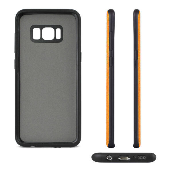 REIKO SAMSUNG GALAXY S8 EDGE/ S8 PLUS DENIM TEXTURE TPU PROTECTOR COVER IN ORANGE - Image 3