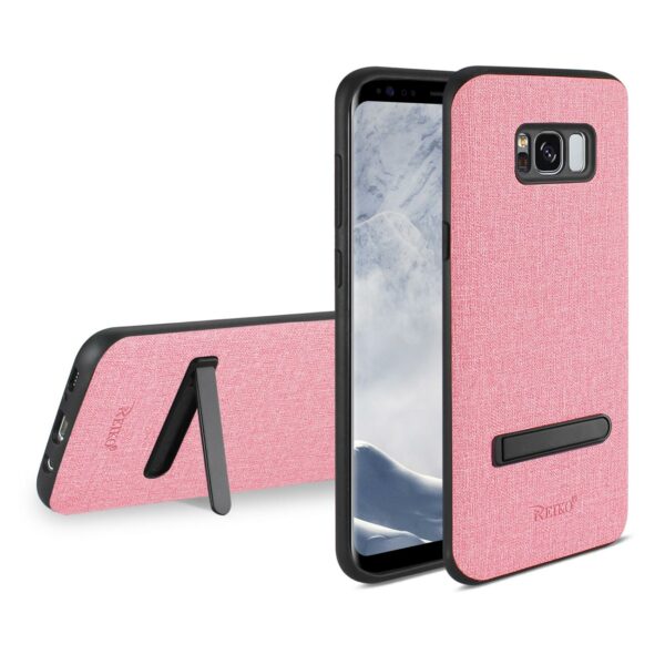 REIKO SAMSUNG GALAXY S8 EDGE/ S8 PLUS DENIM TEXTURE TPU PROTECTOR COVER IN PINK - Image 2