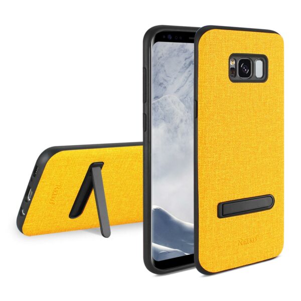 REIKO SAMSUNG GALAXY S8 EDGE/ S8 PLUS DENIM TEXTURE TPU PROTECTOR COVER IN YELLOW - Image 2