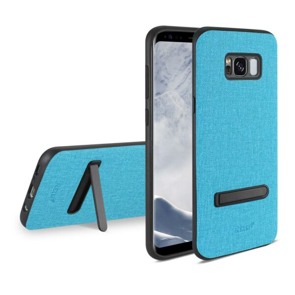 REIKO SAMSUNG GALAXY S8/ SM DENIM TEXTURE TPU PROTECTOR COVER IN BLUE - Image 2