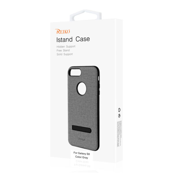REIKO SAMSUNG GALAXY S8/ SM DENIM TEXTURE TPU PROTECTOR COVER IN GRAY - Image 4