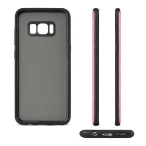 REIKO SAMSUNG GALAXY S8/ SM DENIM TEXTURE TPU PROTECTOR COVER IN PINK - Image 3