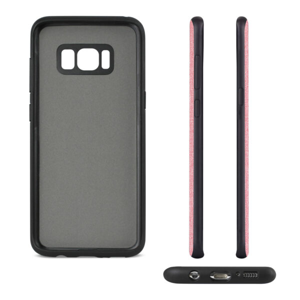 REIKO SAMSUNG GALAXY S8/ SM DENIM TEXTURE TPU PROTECTOR COVER IN PINK - Image 3