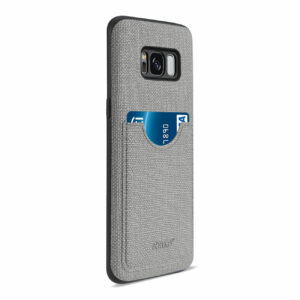 REIKO SAMSUNG GALAXY S8 EDGE/ S8 PLUS ANTI-SLIP TEXTURE PROTECTOR COVER WITH CARD SLOT IN GRAY - Image 2