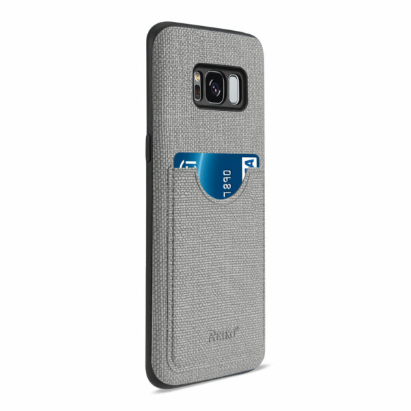 REIKO SAMSUNG GALAXY S8/ SM ANTI-SLIP TEXTURE PROTECTIVE COVER WITH CARD SLOT IN GRAY - Image 2