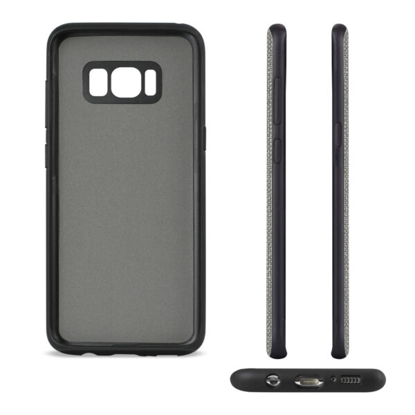 REIKO SAMSUNG GALAXY S8/ SM ANTI-SLIP TEXTURE PROTECTIVE COVER WITH CARD SLOT IN GRAY - Image 3