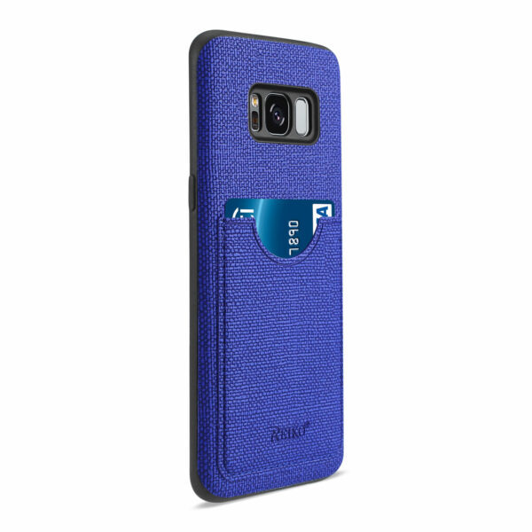 REIKO SAMSUNG GALAXY S8/ SM ANTI-SLIP TEXTURE PROTECTOR COVER WITH CARD SLOT IN NAVY - Image 2