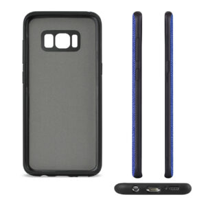 REIKO SAMSUNG GALAXY S8/ SM ANTI-SLIP TEXTURE PROTECTOR COVER WITH CARD SLOT IN NAVY - Image 3