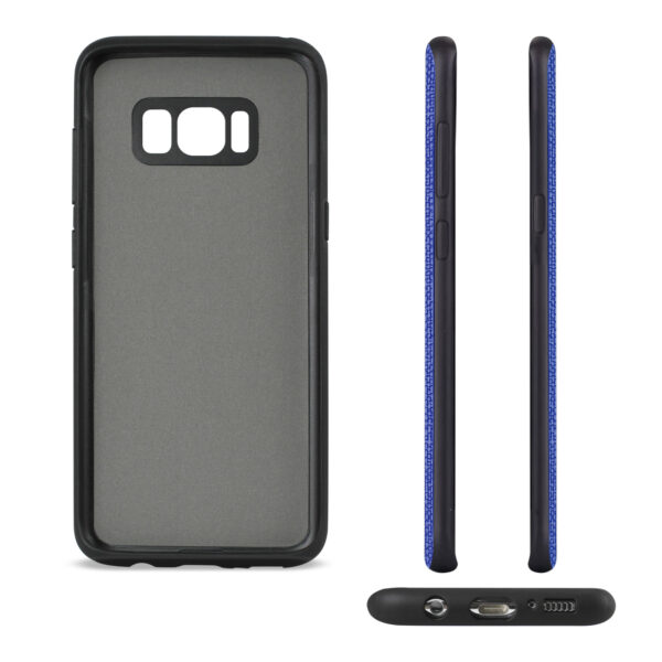 REIKO SAMSUNG GALAXY S8/ SM ANTI-SLIP TEXTURE PROTECTOR COVER WITH CARD SLOT IN NAVY - Image 3