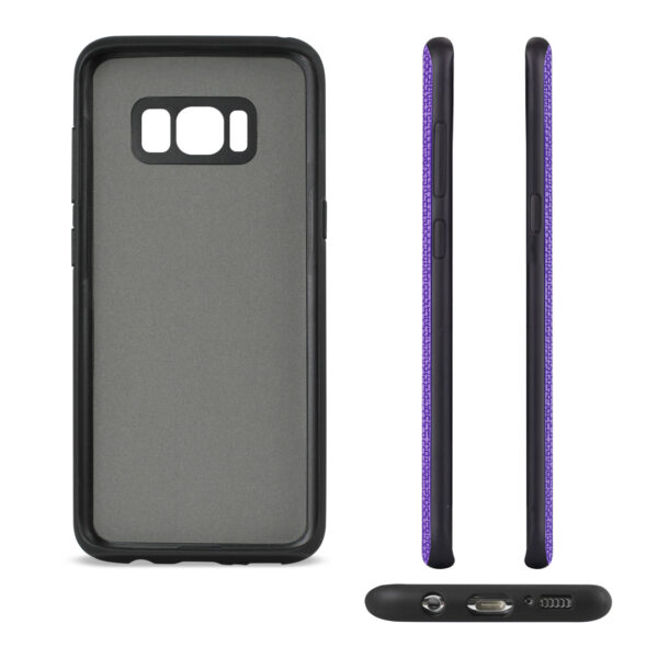 REIKO SAMSUNG GALAXY S8/ SM ANTI-SLIP TEXTURE PROTECTOR COVER WITH CARD SLOT IN PURPLE - Image 3