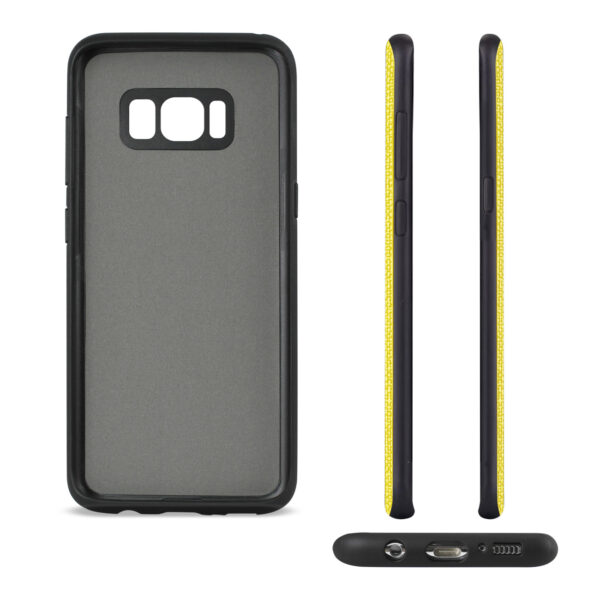 REIKO SAMSUNG GALAXY S8/ SM ANTI-SLIP TEXTURE PROTECTOR COVER WITH CARD SLOT IN YELLOW - Image 3