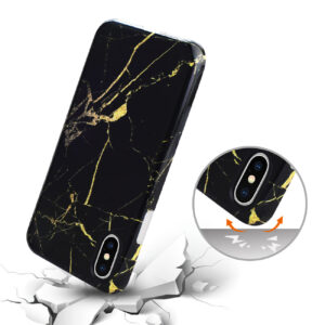Reiko iPhone X/iPhone XS Streak Marble iPhone Cover In Black - Image 3