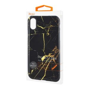 Reiko iPhone X/iPhone XS Streak Marble iPhone Cover In Black - Image 4
