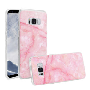Reiko Samsung Galaxy S8 Edge/ S8 Plus Streak Marble Cover In Pink - Image 2