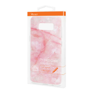 Reiko Samsung Galaxy S8 Edge/ S8 Plus Streak Marble Cover In Pink - Image 4