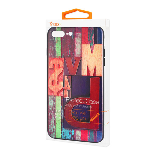 Reiko iPhone 8 Plus/ 7 Plus Embossed Wood Pattern Design TPU Case With Multi-Letter - Image 4