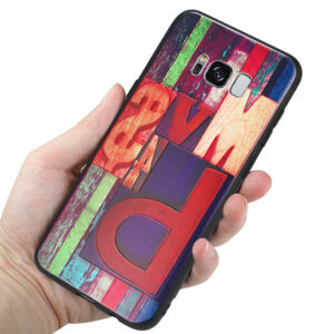 Reiko Samsung Galaxy S8 Edge Embossed Wood Pattern Design TPU Case With Multi-Letter - Image 3