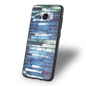 Reiko Samsung Galaxy S8 Embossed Wood Pattern Design TPU Case With Flowers - Image 3