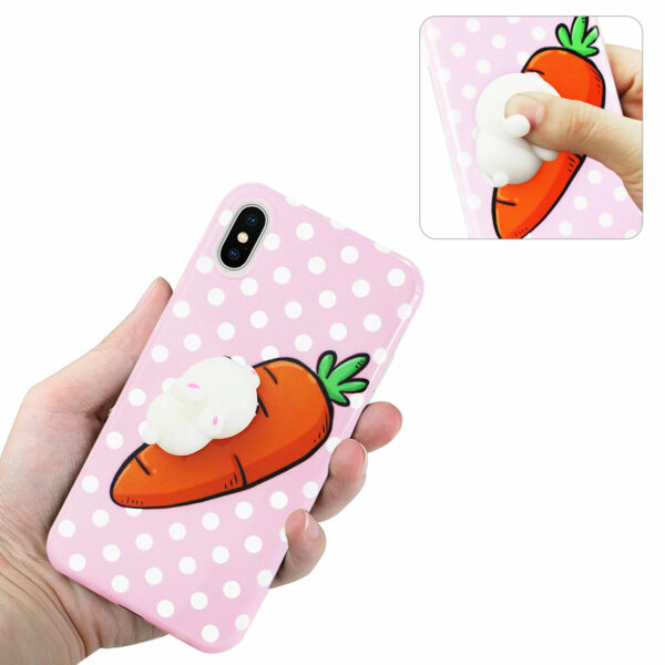 REIKO iPhone X/iPhone XS TPU DESIGN CASE WITH  3D SOFT SILICONE POKE SQUISHY RABBIT - Image 3