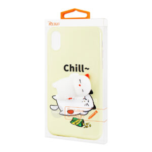 REIKO iPhone X/iPhone XS TPU DESIGN CASE WITH  3D SOFT SILICONE POKE SQUISHY SLEEPING CAT - Image 4