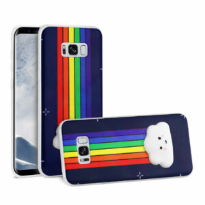 Reiko Samsung Galaxy S8 Edge TPU Design Case With  3D Soft Silicone Poke Squishy Rainbow Cloud - Image 2