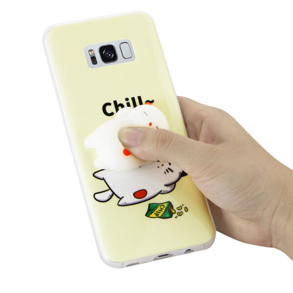 REIKO SAMSUNG GALAXY S8 EDGE TPU DESIGN CASE WITH  3D SOFT SILICONE POKE SQUISHY SLEEPING CAT - Image 3