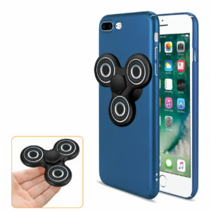 Reiko iPhone 8 Plus/ 7 Plus Case With Led Fidget Spinner Clip On In Navy - Image 2