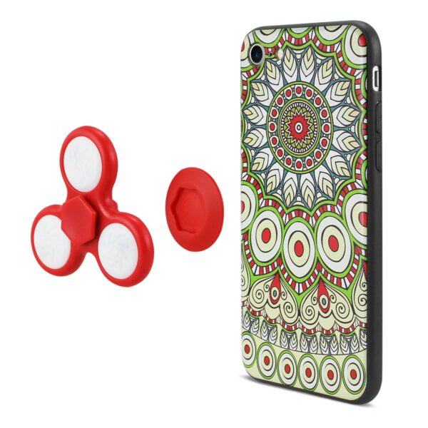 Reiko iPhone 7/8/SE2 Case Design The Inspiration Of Peacock Case With Led Fidget Spinner Clip On In Beige - Image 3