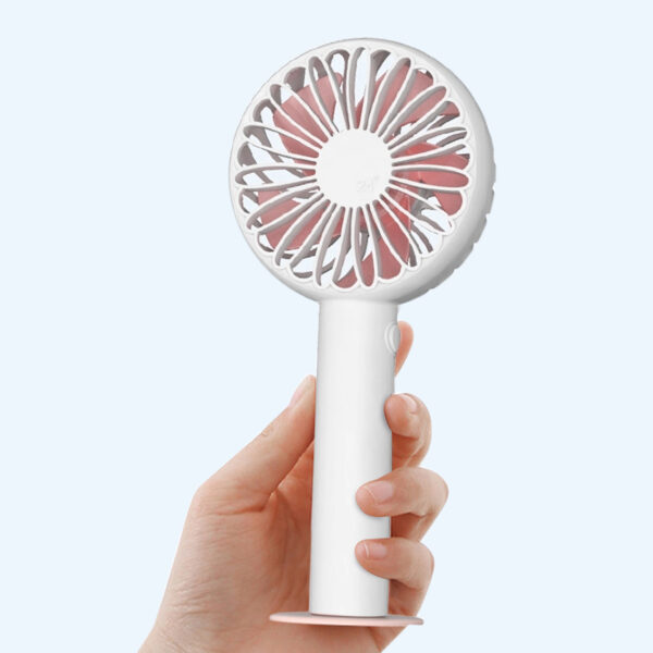 Handheld Fan, Mini Hand Held Fan, Rechargeable Desk Fan, 3 Speeds Electric Portable Personal Cooling Fan for Home Office Travel In White - Image 3