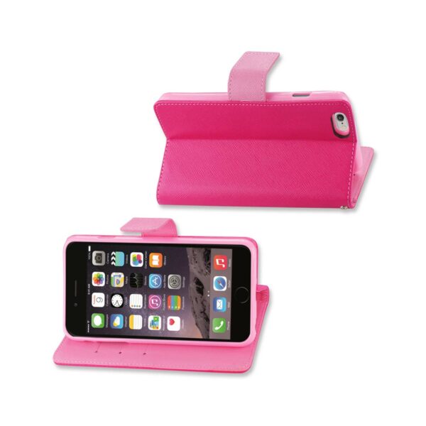REIKO IPHONE 6 PLUS 3-IN-1 WALLET CASE IN HOT PINK - Image 2