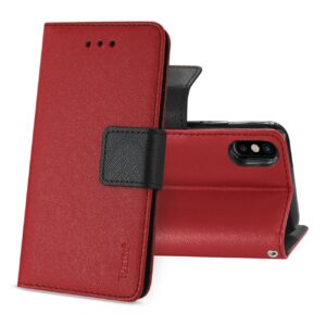 REIKO iPhone X/iPhone XS 3-IN-1 WALLET CASE IN RED - Image 2