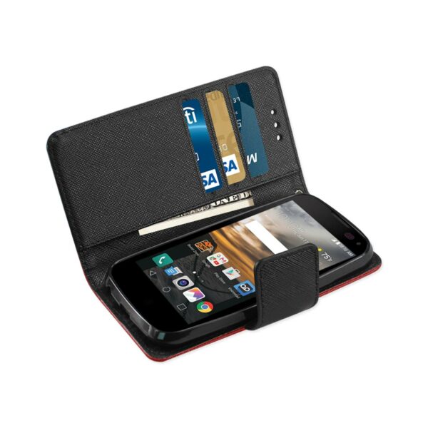 REIKO LG K3 3-IN-1 WALLET CASE IN RED - Image 3