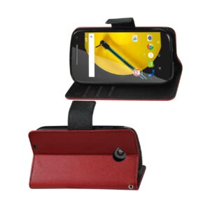 REIKO MOTOROLA MOTO E (2015) 3-IN-1 WALLET CASE IN RED - Image 2
