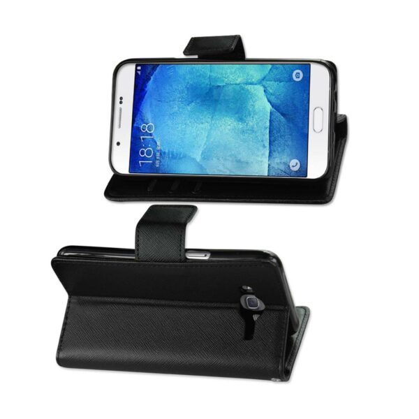 Reiko Samsung Galaxy A8(2016) 3-In-1 Wallet Case In Black - Image 2
