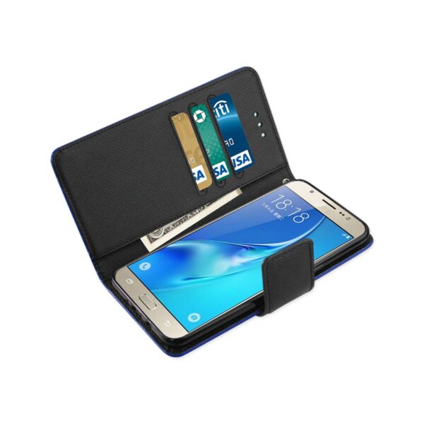 REIKO SAMSUNG GALAXY J7 (2016) 3-IN-1 WALLET CASE IN NAVY - Image 3