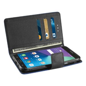 REIKO SAMSUNG GALAXY J7 V (2017) 3-IN-1 WALLET CASE IN NAVY - Image 3