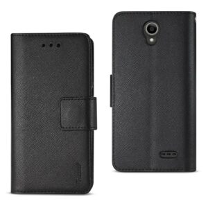 REIKO ZTE OVERTURE 3/ MAVEN 3/ PRESTIGE 2/ N9136 3-IN-1 WALLET CASE IN BLACK - Image 4