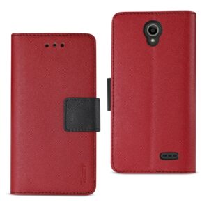 REIKO ZTE OVERTURE 3/ MAVEN 3/ PRESTIGE 2/ N9136 3-IN-1 WALLET CASE IN RED - Image 4