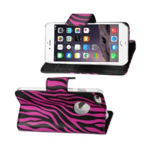 REIKO IPHONE 6 PLUS 3-IN-1 ANIMAL ZEBRA PRINT WALLET CASE IN HOT PINK - Image 2