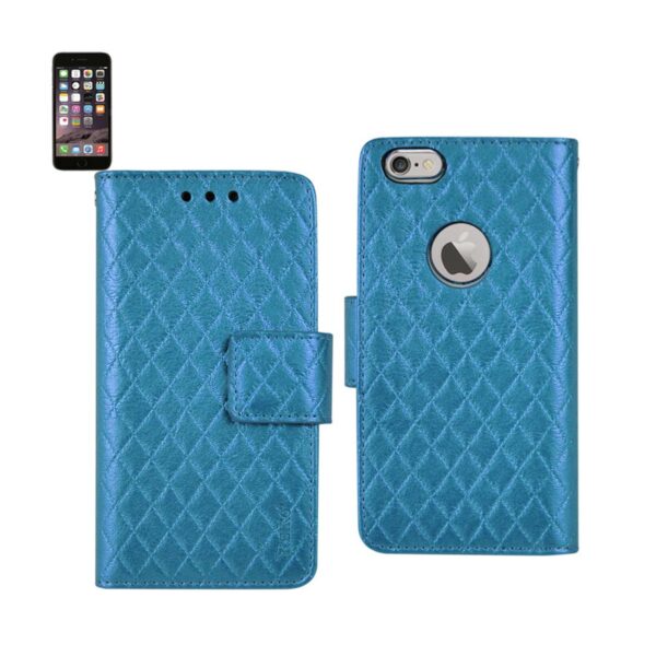 REIKO IPHONE 6 PLUS RHOMBUS WALLET CASE IN BLUE