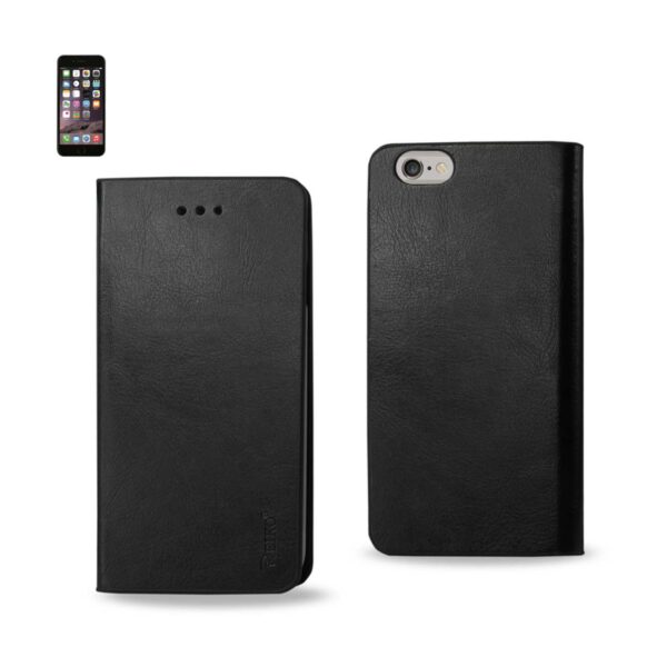 REIKO IPHONE 6 PLUS FLIP FOLIO CASE WITH CARD HOLDER IN BLACK