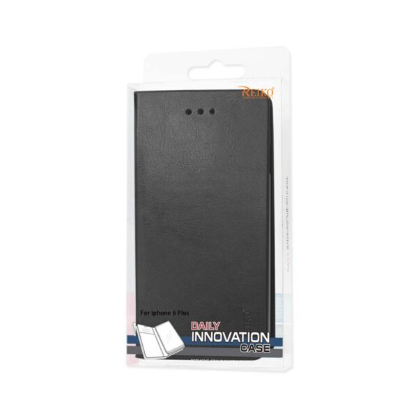 REIKO IPHONE 6 PLUS FLIP FOLIO CASE WITH CARD HOLDER IN BLACK - Image 4