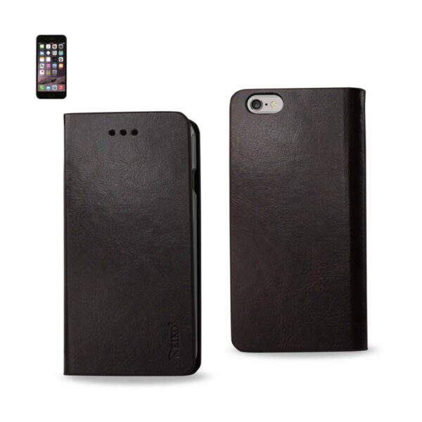 REIKO IPHONE 6 PLUS FLIP FOLIO CASE WITH CARD HOLDER IN BROWN